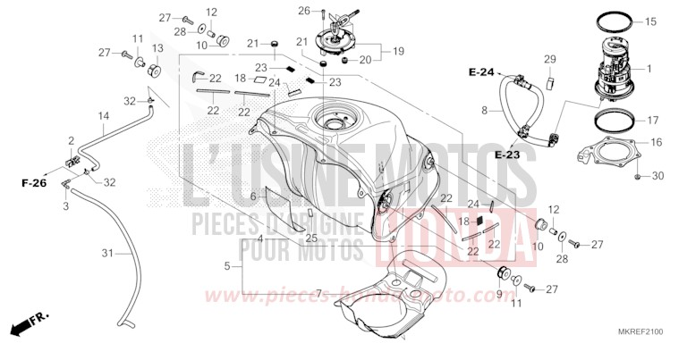 KRAFTSTOFFTANK/KRAFTSTOFFPUMPE von CBR1000RR "Fireblade" GRAND PRIX RED (R380) von 2024
